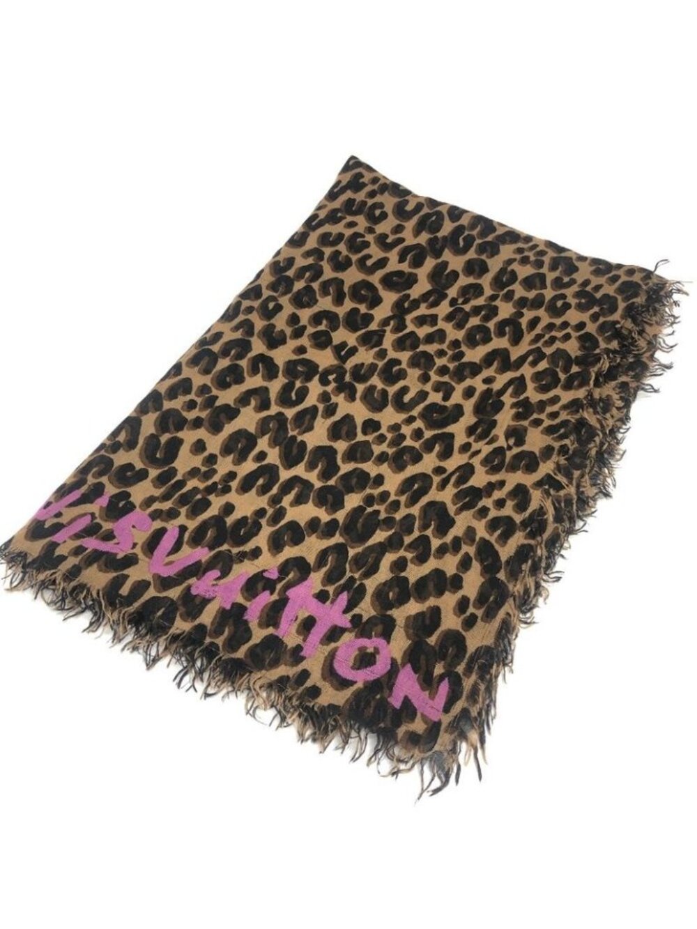 Louis Vuitton Shawl Etole Leopard Cashmere Brown - Picture 1 of 9